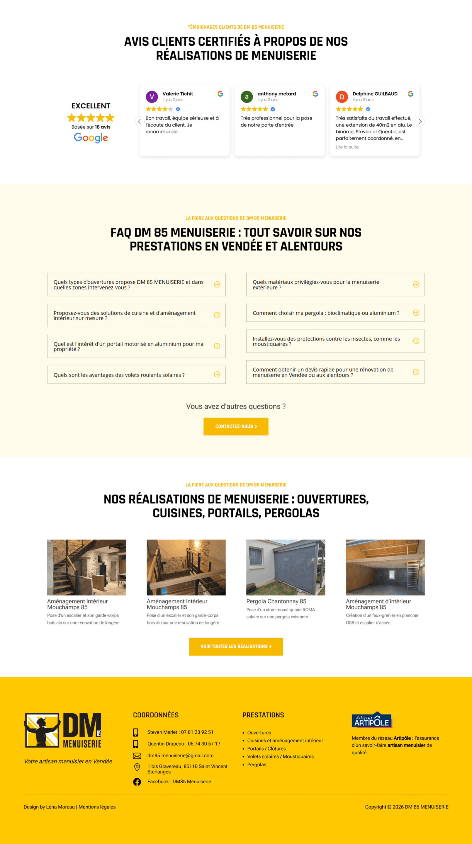 creation site internet artisan menuisier 2 Création du site internet Atouts pierres 49